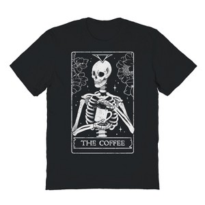 Rerun Island Men's The Coffee - Death Skull Evil Gift Halloween Short Sleeve Graphic Cotton T-Shirt - 1 of 2