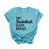 Simply Sage Market Women's Eat Basketball Sleep Repeat Short Sleeve Graphic Tee - 2 of 3