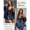 Clotth Women's Deep V Lace Teddy Bodysuit - Exquisite One Piece Lingerie, Babydoll Teddy Underwear - 4 of 4