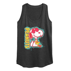 Women's - Peanuts - Peanuts Snoopy Woodstock Graphic Racerback Tank - 1 of 4
