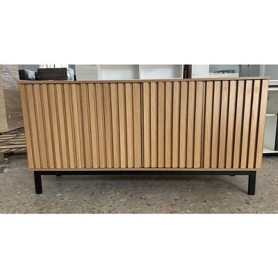 Sideboard Buffet Cabinet with Storage, Wooden Storage Cabinet with Fluted Doors and Adjustable Shelf, Coffee Bar for Kitchen, Dining Room, Living Room
