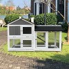 Gulches Removable Tray Ramp wooden outdoor rabbit hutch with running cage - 3 of 4