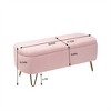COWLOWN Faux Fur Storage Ottoman Bench with Gold Legs, Upholstered End of Bed Bench Seat with Lid for Bedroom Living Room Entryway - 2 of 4