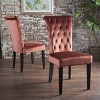 Vynxaria French Country KD Dining Chair Set - Elegant Upholstered Chairs with Weathered Finish - 3 of 4
