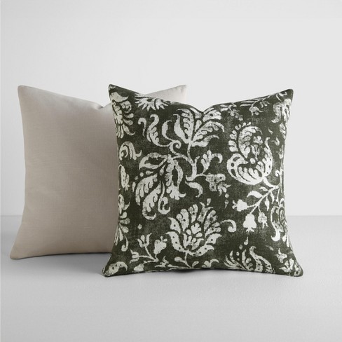 2-pack Cotton Slub Navy Distressed Floral Throw Pillows And Pillow Inserts  Set - Becky Cameron, Distressed Floral Navy : Target