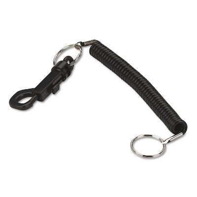 Securit Key Coil Chain 'N Clip Wearable Key Organizer Flexible Coil Black 04992