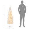 5ft Pencil Christmas Tree, Slim Artificial Christmas Tree with Realistic Branches and Warm White LED Lights - 3 of 4