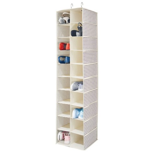 Mdesign Large 20 Shelf Fabric Over Rod Closet Hanging Storage Unit : Target