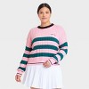 Women's Striped Cable Knit Pullover Sweater - All In Motion™ - image 3 of 4