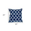 HomeRoots 20" Blue and White Geometric Cotton Throw Pillow - 3 of 4