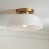 Possini Euro Design Novia 14" Modern Semi Flush-Mount Ceiling Light Fixture Kitchen Foyer Hallway Brass Finish White Glass Bedroom Bathroom Entryway - 2 of 4