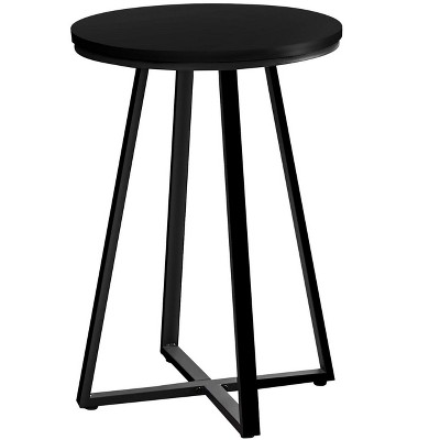 NicBex 18"W Metal End Table with Metal Legs and Grooved Design Side Table Nightstand for Living Room