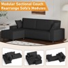 L Shaped 95" Modern Large Stripe Corduroy Sectional Sofa Couch with Side Chaise and Deep Chaise for Living Room, Apartment - 3 of 4