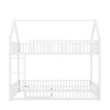 CAVINAS Twin over Twin Bunk Bed House Shaped Metal Bed Frame with Door, Ladder andGuardrail for Bedroom - 3 of 4