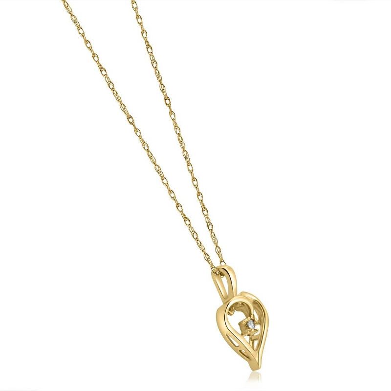 Pompeii3 Heart Shape Solitaire Diamond Pendant Necklace in 14k White Yellow or Rose Gold, 2 of 4
