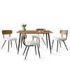 5-Piece Dining Table Set with Bouclé Upholstered Chairs, 47'' Compact Wood-Look Table and 4 Comfy Modern Dining Chairs-Maison Boucle - 3 of 4