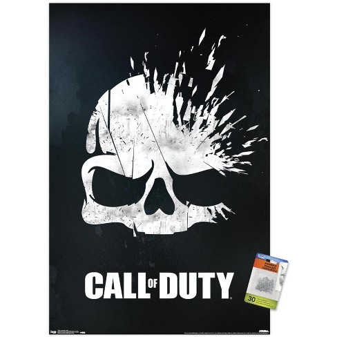 Trends International Call Of Duty: Modern Warfare 2 - Ghost Emblem Framed  Wall Poster Prints White Framed Version 14.725 X 22.375 : Target