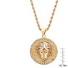 Steeltime 30" 18k gold plated stainless steel lion head pendant on rope chain - 3 of 4