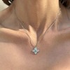 Adornia Silver Plated Turquoise Flower Necklace - 2 of 3