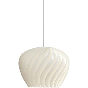 Possini Euro Design Cavelli 15 Mid Century Modern Pendant Ceiling Light Fixture Dining Room Over Table Kitchen Island Foyer Swirl Hanging White