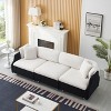 NicBex 95.3 Inch Teddy Sofa Couch 3-Seat Sofa with 2 Throw Pillows for Living Room,Apartment,Bedroom - 2 of 4