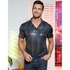 Clearlove Shirts Shiny Sequins Short Sleeve Party Polo Shirt Hipster Nightclub Prom Costume T-Shirt Men's 70s - 3 of 4