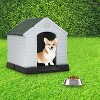 FDW 28/32/39 Inch Spacious Plastic Dog House Dog Kennel with Ventilated Roof Removable Tray - 2 of 4