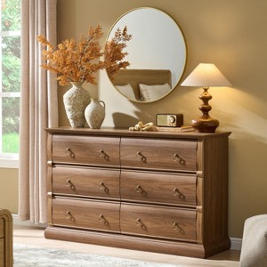 brown vintage dresser Vintage Mid Century 3 Drawer Dresser with Attached Mirror *Local Pickup in  South Carolina ONLY!* main image 0