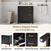 30 Inch Bathroom Vanities With Ceramic Sink Combo, Bathroom Sink Cabinet With 3 Drawers And 1 Door - 4 of 4