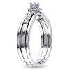EVERLY JEWELRY | Sterling Silver 1/4 CT TW Diamond Halo Bridal Set - 2 of 4