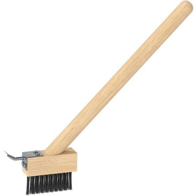16-inch Wood Handle Paver Joint Wire Brush with Carbon Wire Bristles