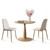 Dining Table Set for 2, Small Round Pedestal Kitchen Table with Upholstered Chairs, Ideal for Breakfast Nooks or Apartments-Tanpinhause - 3 of 4