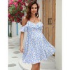 Maternity Nursing Dress Womens V-Neck Spaghetti Strap Ruffle Sleeve Daisy Printed Floral A-Line Tiered Flowy Swing Dress - 2 of 4