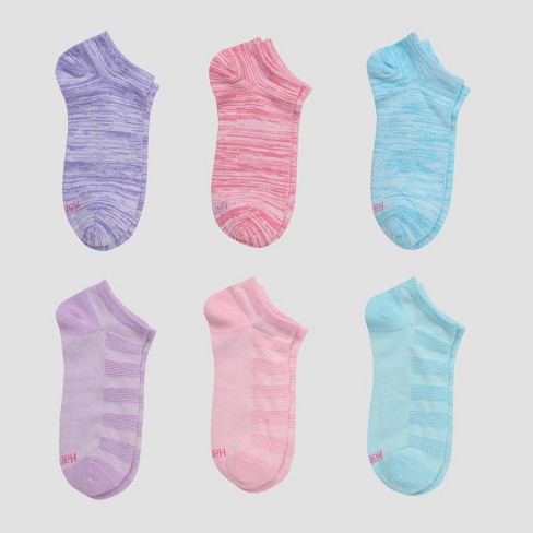 Hanes Premium Girls' 6pk No Show Socks - Colors May Vary S : Target