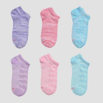 Hanes Premium Girls' 6pk No Show Socks - Colors May Vary