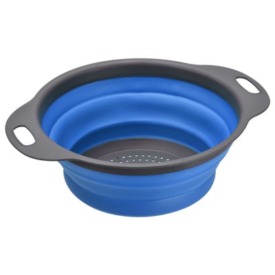 Unique Bargains Collapsible Colander Silicone Round Foldable Strainer ...