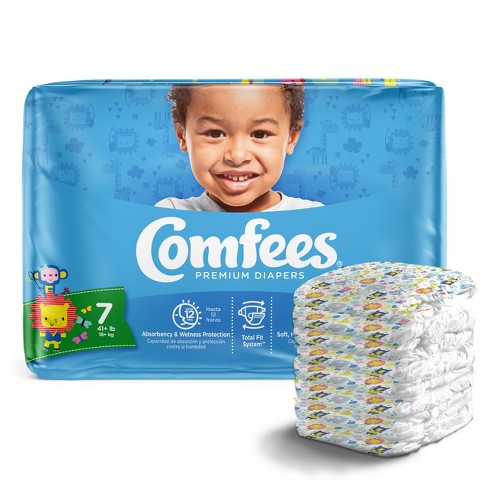 Comfees Premium Baby Diapers With Total Fit System For Boys & Girls, Size  7, Over 41 Lbs, Bag Of 20 : Target