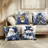 Lomsoe 4pcs Festive Pillow Covers Set - Christmas Santa, Snowman & Reindeer Design, Soft Cozy Decorative Cushion Covers for Living Room & Bedroom - 3 of 4