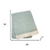 HomeRoots 55" X 70" Sage Cotton Blend Woven Plush Throw Blanket with Fringe - 3 of 4