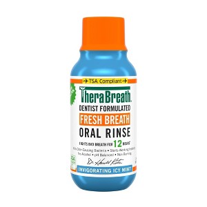 TheraBreath Fresh Breath Mouthwash Alcohol-Free - Icy Mint - Trial Size - 3 fl oz - 1 of 4