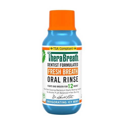 Therabreath Fresh Breath Mouthwash Alcohol-free - Icy Mint - Trial Size ...