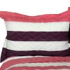 Slickblue Full/Queen 3PC Vermicelli-Quilted Quilt Set Handmade Purple Bedding Includes 2 Shams - 2 of 4
