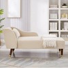 Modern Velvet Chaise Lounge Chair, Upholstered Arm Chaise Lounge with Curved Armrest, Sleeper Lounge Sofa Couch for Bedroom Office Living Room - 3 of 4