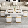PAGED Modern Space Saving Lift-Top Coffee Table with 4 Stools & Foldable Top,Functional Storage Tea table Center Table for Living Room,Bedroom - 2 of 4