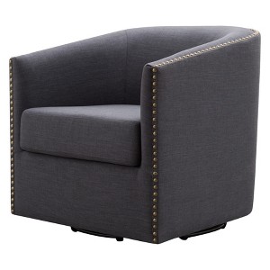 Luna Swivel Upholstered Accent Chair Industrial Gray - miBasics, Dark Gray