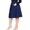 Plus Elastic Waist Pleated Knee Length Pocket Skirt - 24seven Comfort Apparel™ - 2 of 4