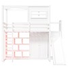 Whisen Twin Wood Loft Bed with 1 Wardrobe, 1 Storage Shelves, Slide - White - 4 of 4