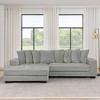 Busaurus Corduroy Upholstered Sleeper Sectional Sofa, L-Shaped Modular Convertible Sofa with Ottoman - 3 of 4