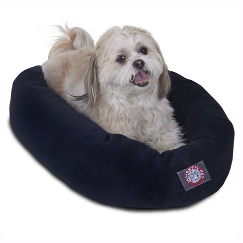 Majestic Pet Villa Collection Micro velvet Bagel Dog Bed Navy Blue 24in Target
