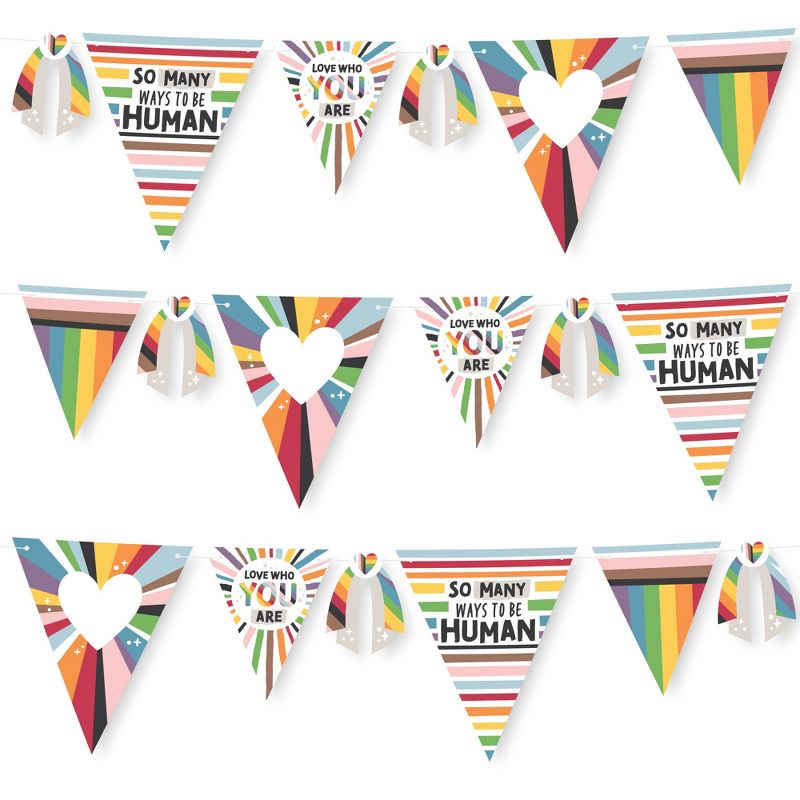 Big Dot of Happiness So Many Ways to Be Human - DIY Pride Party Pennant Garland Decoration - Triangle Banner - 30 Pieces, 1 of 10